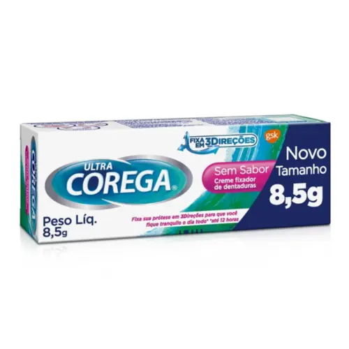 Fixador de Dentadura Corega Ultra Creme Tripla Ação Sem Sabor 8,5G