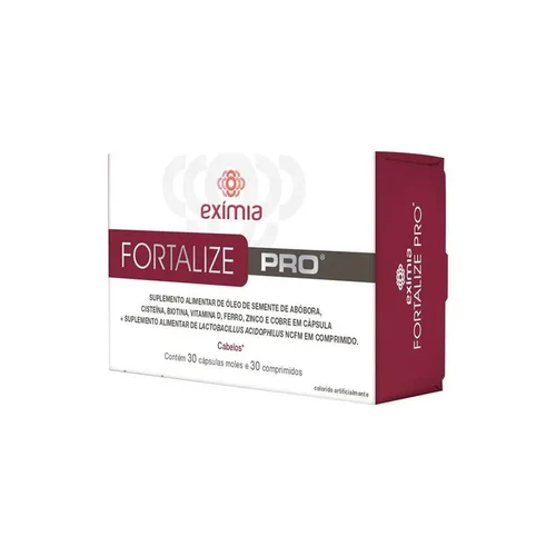 Polivitamínico Exímia Fortalize Pro Cabelos 30 Comprimidos e 30 Cápsulas