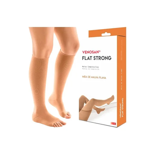 Venosan Flat Strong Ad Curta 30-40 Xxg Pé Aberto Bege