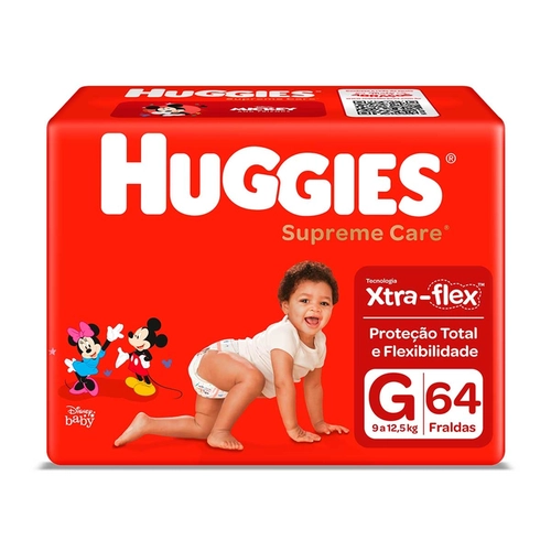 Fralda Huggies Hiper Supreme G 64Un(Bloq)