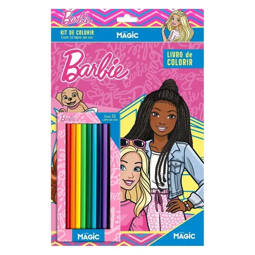 Livro Barbie Kit Lapis De Cor Magic Kids