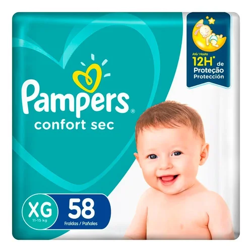Fralda Pampers Confort Sec Fb Xg 58 Un