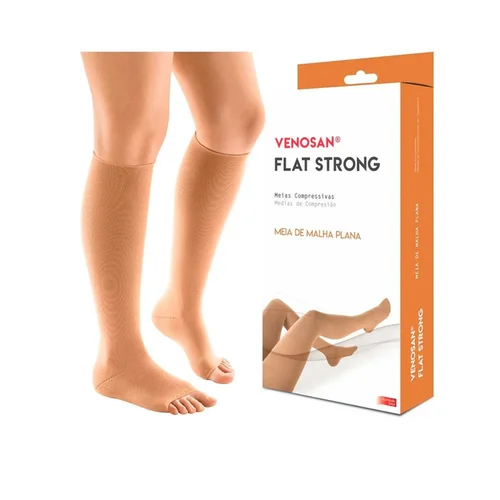 Venosan Flat Strong Ad Longa 30-40 Xxg Pé Aberto Bege
