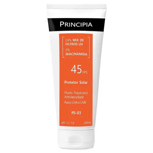 Protetor Solar Principia Skincare PS-03 24% Mix de Filtros UV + 2% Niacinamida FPS 45 200ml