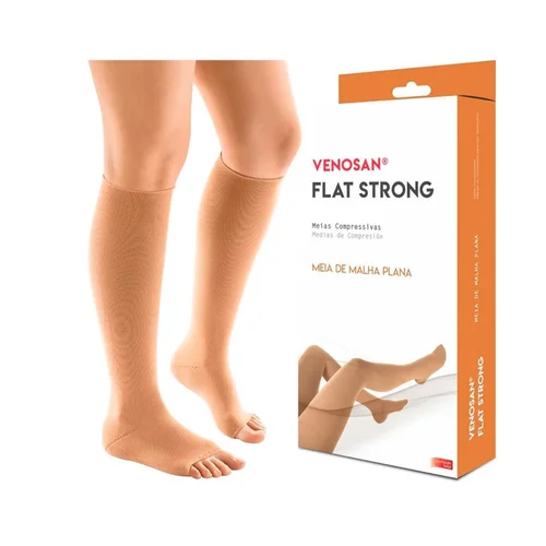 Venosan Flat Strong Ad Curta 30-40 G Pé Aberto Bege