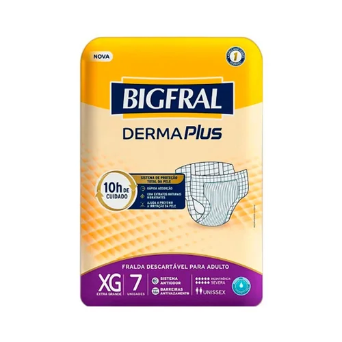 Fralda Bigfral Derma Plus Not Xg 7Un