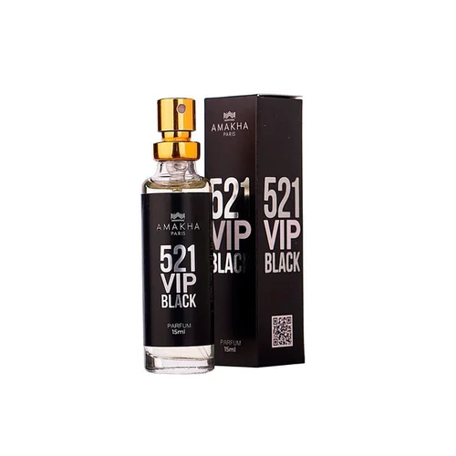 Perfume Masculino Amakha 521 VIP Black inspirado em 212 VIP Black – 15ml