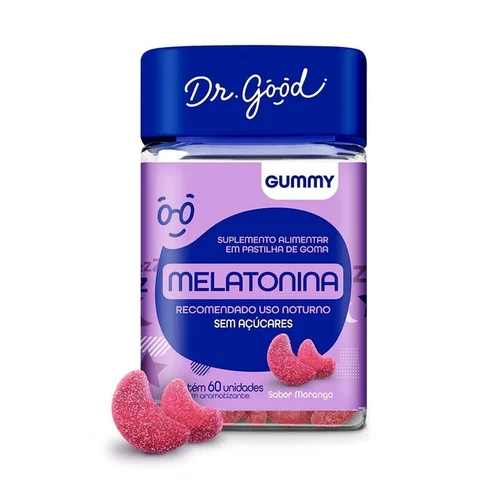 Suplemento Alimentar Melatonina Dr. Good 0,21Mg Morango 60 unidades