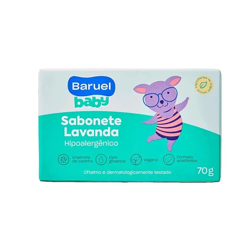Sabonete em Barra Infantil Baruel Baby Lavanda 70G