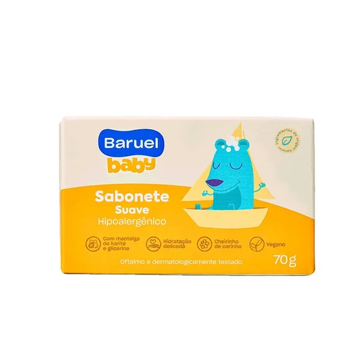 Sabonete em Barra Infantil Baruel Baby Suave 70G