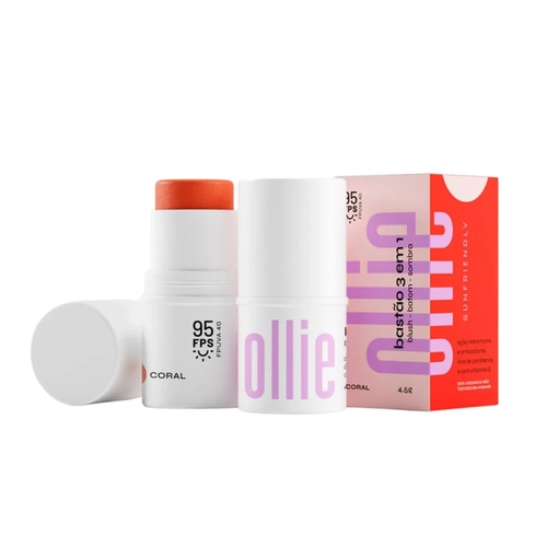 Bastao Stick 3 em 1 Ollie Blush Batom E Sombra Fps95 Cor Coral