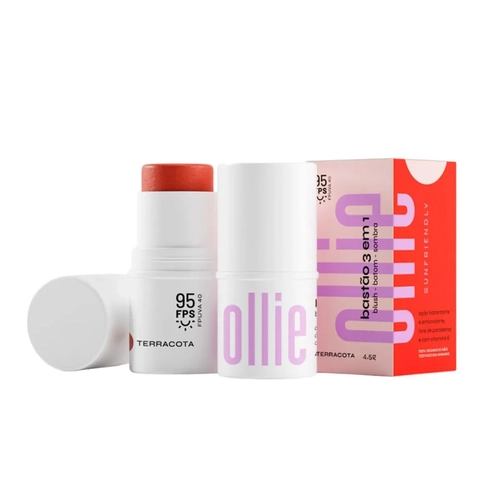 Bastao Stick 3 em 1 Ollie Blush Batom E Sombra Fps95 Cor Terracota