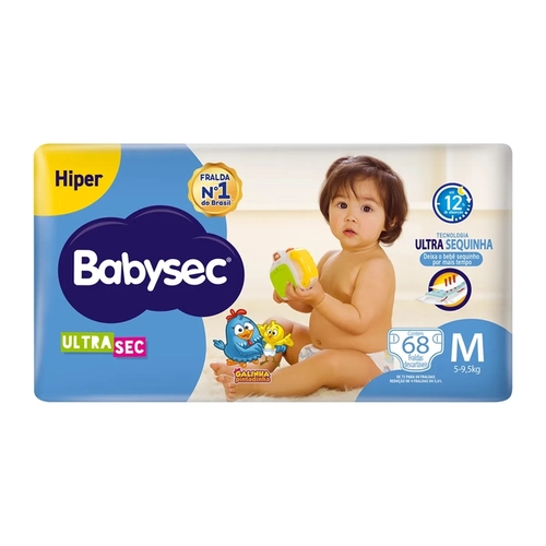 Fralda Babysec Hiper Galinha Pintadinha M 68 Unidades
