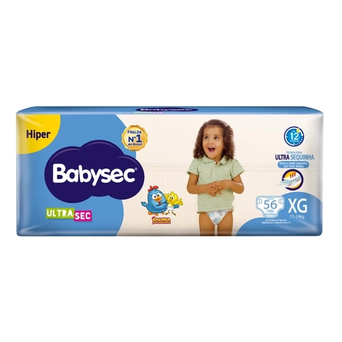 Fralda Babysec Hiper Galinha Pintadinha XG 56 Unidades