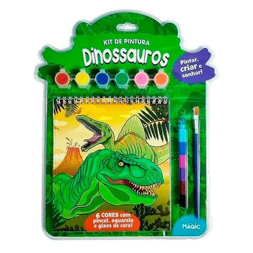Livro Kit de Pintura Dinossauros Pintar Criar e Sonhar