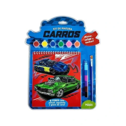 Livro Kit de Pintura Carros Pintar Criar e Sonhar
