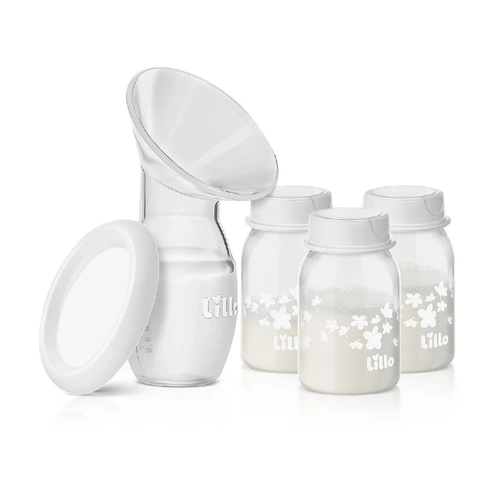 Kit Amamentação Coletor De Leite Materno Lillo Bomba + 3 Recipientes