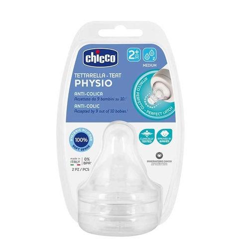 Bico de Mamadeira Perfect5 Chicco Fluxo Médio 2Meses+ 2 Unidades