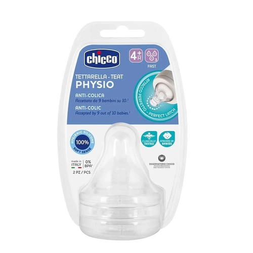 Bico de Mamadeira Perfect5 Chicco Fluxo Rapido 4Meses+ 2 Unidades