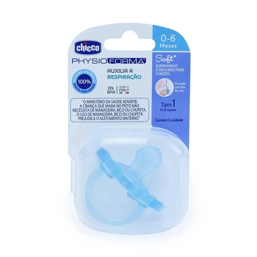 Chupeta Soft Chicco Azul  0 a 6 Meses