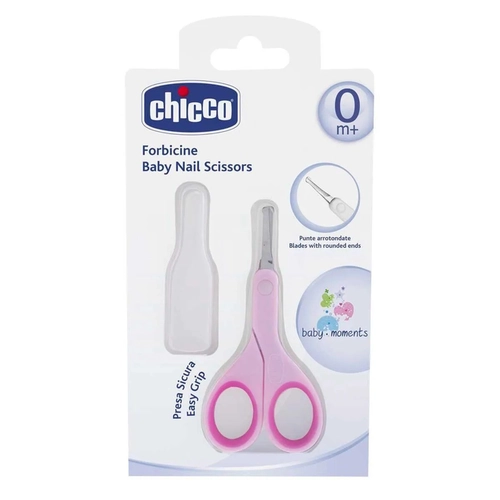 Tesourinha Infantil com Protetor Chicco Rosa