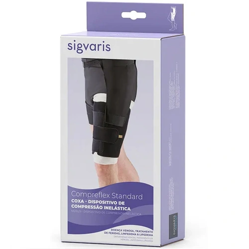 Compreflex Standard Thigh G Coxa Longo Esquerdo Preto Sigvaris