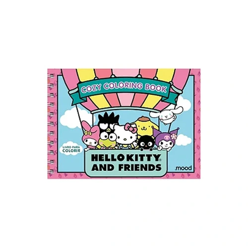 Livro Cozy Hello Kitty And Friends Para Colorir Capa Dura