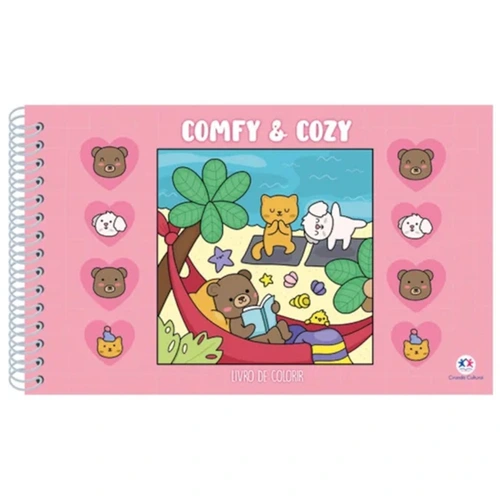 Livro Comfy Cozy Para Colorir Capa Dura