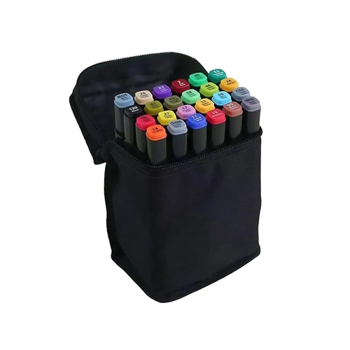 Kit Canetas De Colorir Ponta Dupla Art Marker 24 Cores
