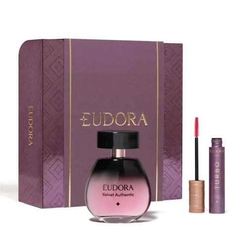 Kit Perfume Feminino Eau de Colônia Eudora Velvet Authentic 100ml + Máscara de Cílios Turbo