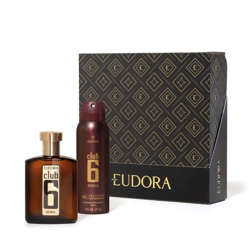 Kit Perfume Masculino Eau de Colônia Eudora Club6 Voyage 95ml + Desodorante