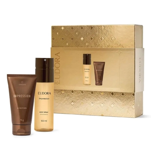Kit Eudora Masculino Body Spray Impression 100ml + Pós Barba 75G