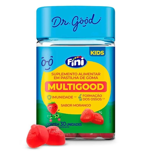 Polivitamínico Dr. Good Multigood Kids Morango Infantil 30 Gomas