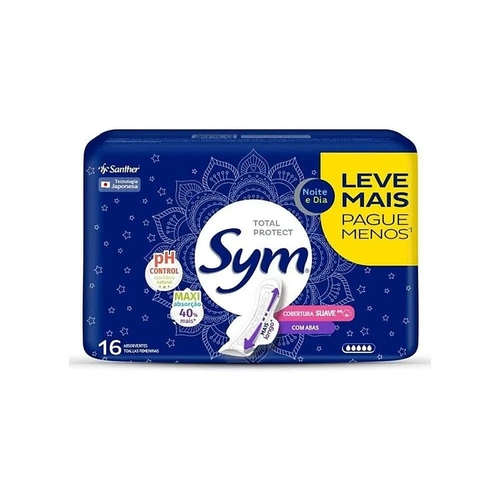 Absorvente Suave Noturno Com Abas Sym 16UN
