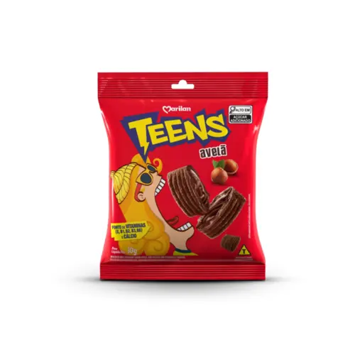 Biscoito Teens Snacks Chocolate e Avelã Marilan 30g