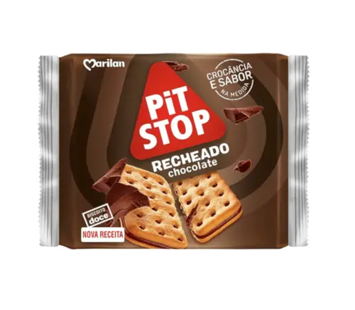 Biscoito Salgado Pit Stop Recheado Chocolate Marilan 24,5g
