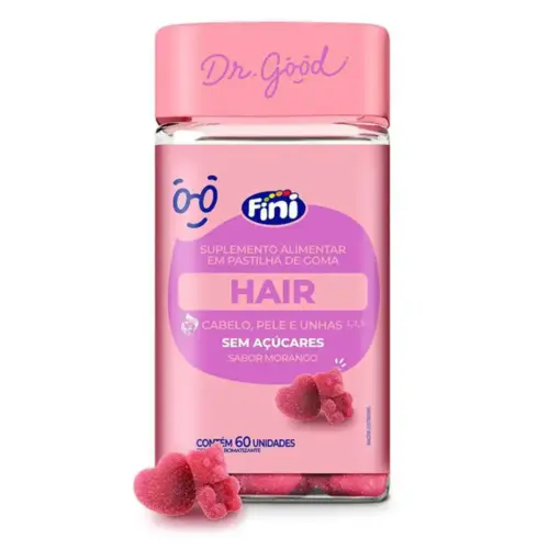 Polivitaminico Dr. Good Hair Para Cabelos Morango 60 Pastilhas