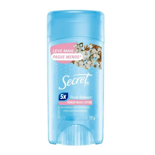 Desodorante Gel Invisível Secret Stick Powder Protect Cotton 73G