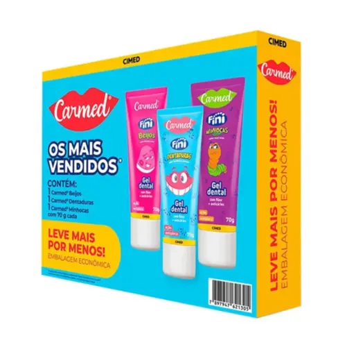 Kit Carmed Oral Care Gel Dental 3 Bisnagas Sabores
