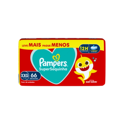 Fralda Pampers Supersequinha Jumbo XXG 66UN