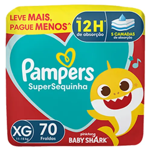 Fralda Pampers Supersequinha Jumbo Xg 70Un