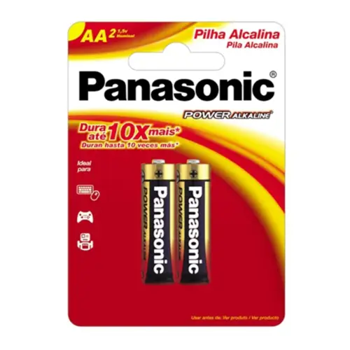 Pilha Panasonic Alcalina AA Power 2 Unidades