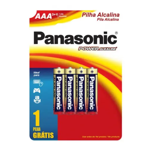 Pilha Panasonic Alcalina AAA Power 4 Unidades
