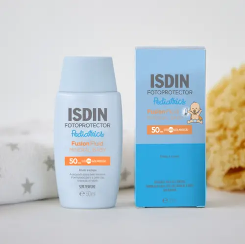 Protetor Solar Mineral Isdin Fusion Fluid Baby Pediatrics FPS50 50Ml