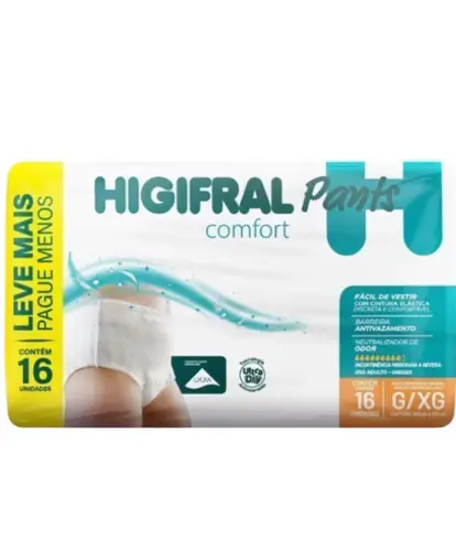 Fralda Higifral Pants Roupa Intima Comfort G/EXG 16Un