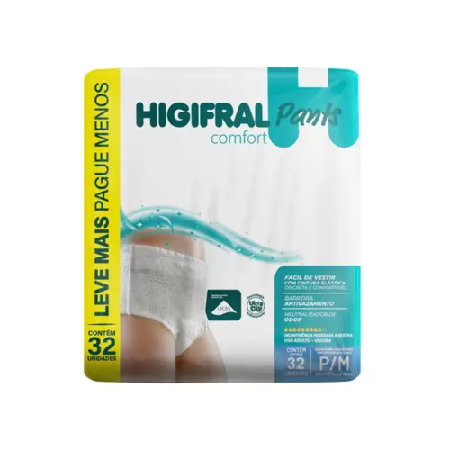 Fralda Higifral Pants Roupa Intima Comfort P/M 32Un