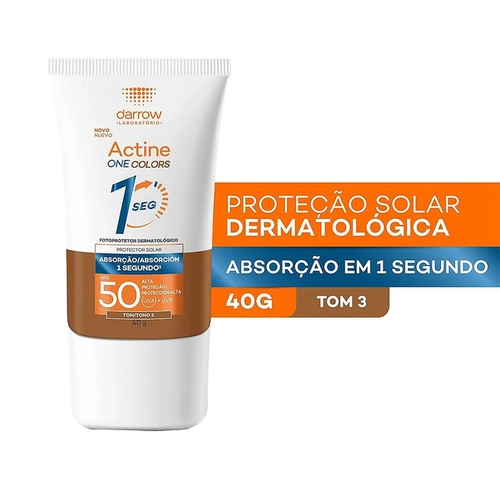Protetor Solar Facial Darrow Actine One FPS50 Escuro 40g