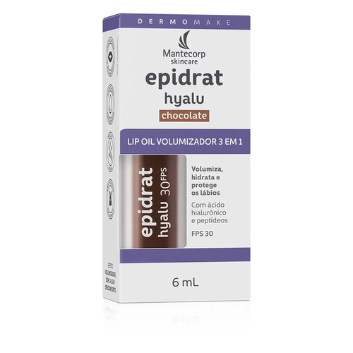 Lip Oil Volumizador 3 em 1 Epidrat Hyalu Chocolate FPS30 6ml