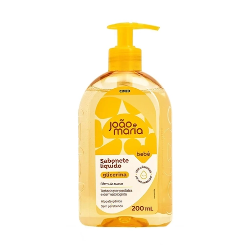 Sabonete Líquido Bebê João e Maria Glicerina Cimed 200ml