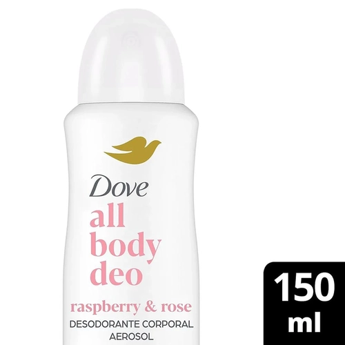 Desodorante Corporal Aerosol Dove All Body Deo Raspberry & Rose 0% Alumínio 150ml